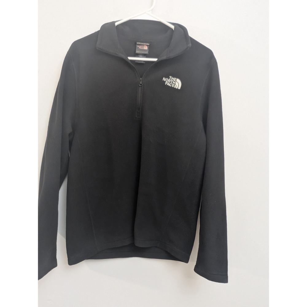 E4 The North Face Men's Small 1/3 Zip Sweater Black Fleece Pullover